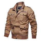  autumn military jacket men's cotton water wash collar pilot cotton velvet winter youth Mart Lion - Mart Lion