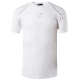 jeansian Men's Sport T-Shirt Tops Gym Fitness Running Workout Football Short Sleeve Dry Fit Black Mart Lion LSL018-White US S China