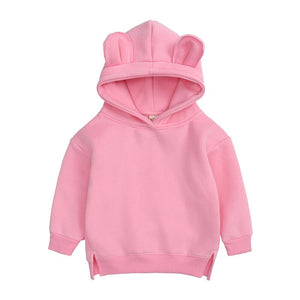 Children Clothing Hoodies For Girls Boys Sweatshirt With Hood Autumn Cute Thicken Fleece Outerwear Kids Clothes From 0-4 Year Mart Lion Deep pink 73(6-9onth) China