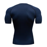 Compression Quick dry T-shirt Men's Running Sport Skinny Short Tee Shirt Male Gym Fitness Bodybuilding Workout Black Tops Clothing Mart Lion   