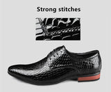  Red Men's Crocodile Shoes Classic Luxury Formal Dress Oxford Leather Shoes Pointed Wedding Shoes Mart Lion - Mart Lion