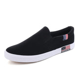 Men's Shoes Casual Canvas Summer Slip-on Unisex Sneakers Flats Breathable Light Black Lovers Shoes Footwear Mart Lion A001black 35 