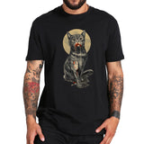 100% Cotton Cat Digital Print Summer Short Sleeve men's T shirt Homme Mart Lion   