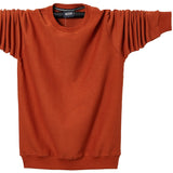 Autumn T-Shirt Men's Cotton T Shirt Full Sleeve Solid Color T-shirts Tops Tees O-neck Long Shirt Mart Lion Orange M 