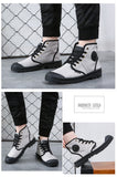 Men's Sport Shoes Classic Canvas Shoes High Top Vulcanized Athletic Sneakers Lace-up Flat Casual Shoes Male Footwear Mart Lion   