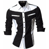 Sportrendy Men's Shirts Dress Casual Leopard Print Stylish Design Shirt Tops Yellow Mart Lion JZS053-Black M 
