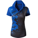 jeansian Women V-Neck Design Summer ShortSleeve Casual T-Shirt Tee Shirts Tshirt Golf Tennis Badminton Polo SWT325 Pink