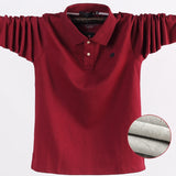 Winter Autumn Men's Polo Shirt Casual Thermal Fleece Polo Shirts Thick Warm Long Sleeve Polo Shirt Clothing
