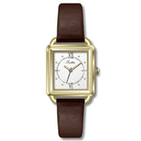 'Women's Watch Strap Small Red Square Shape Table Temperament Small Dial Waterproof Quartz Mart Lion Gold shell coffee  