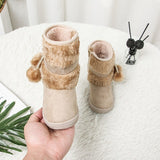 Winter Baby Boys Girls Classic Cotton Shoes Kids Keep Warm Boots Teenage Children Snow Mart Lion   