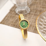 INS Small Gold Watch Ladies Watch Retro British Style Movement Wheat Ear Edge Mart Lion green  