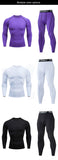 Men's Thermal underwear winter long johns 2 piece Sports suit Compression leggings Quick dry t-shirt long sleeve jogging set Mart Lion   