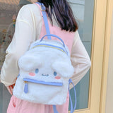 Kawaii Sanrioed My Melody Cinnamoroll Cartoon Plush Bag Anime Soft Stuffed Animals Plushie Backpack Girls Doll Toys Mart Lion   