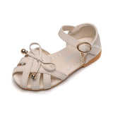 Kids Sandals Girls Children Summer Shoes Hot Cut-outs Princess Sweet Soft Leather With Bowtie Bow Mart Lion beige 21 