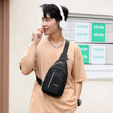  Fengdong male small chest bag mini crossbody bags men travel bagpack one shoulder sport with earphone jack boy phone Mart Lion - Mart Lion