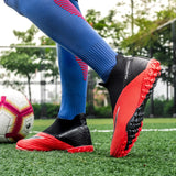 Breathable Mesh Men's Football Shoes TF/FG High-Level Socks After Wear-Resisting Football Sneakers Mart Lion   