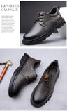  Men's Luxury Genuine Leather Cowhide Tooling Shoes Handmade Invisible Height Increased By 6cm Trend Shoes Mart Lion - Mart Lion