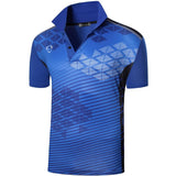 jeansian Men's Sport Tee Polo Shirts Golf Tennis Badminton Fit Short Sleeve Blue