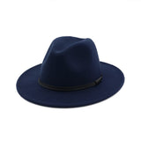 Fedora Hat Black Leather Belt Ladies Hat Decoration Felt Hats For Women Wool Blend Simple British Style Men's Panama Hat Mart Lion - Mart Lion