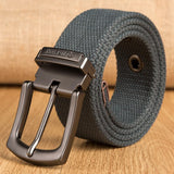 Military Tactical Canvas Belt for Men's Women Metal Pin Detachable Buckle Waist Strap Belts for Jeans ceintures 130 140 150 160cm Mart Lion Dark grey 100cm(waist80-85cm 