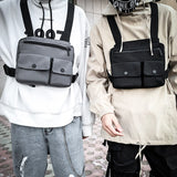 Men's Waist Bag Hip-hop Chest Rig Bag For Men's Canvas Chest Pack Tactical Vest Pack Male Abdomon Bags Chest Purse Streetwear Kanye Mart Lion   
