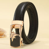 Women Belt White for Jeans Design Real Genuine Leather Belts Waist Metal Automatic Buckle Strap Mart Lion dolphin black China 95cm 24to27 Inch