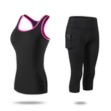  Women's Clothing Gym Suit Two-piece Tracksuit Elastic Force Exercise Fitness Sportswear Seamless Push Up Yoga Set Mart Lion - Mart Lion