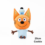 Genuine kid e cats My Family Three Happy Cats Plush Doll Cookie Candy Pudding Anime Cat Doll Toy Kawaii Mart Lion 27-33CM Cookie 29cm 
