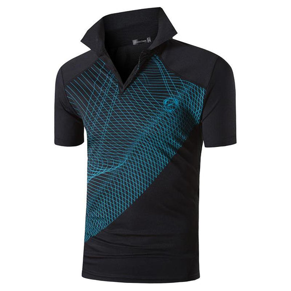 jeansian Men's Sport Tee Polo Shirts Golf Tennis Badminton Dry Fit Short Sleeve Black2 Mart Lion   