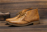 Retro Men's Ankle boots Plus Size Desert Boots Comfortable Leather Mart Lion   