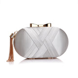 women evening bags tassel ladies clutch purse shoulder chain wedding party handbags Mart Lion YM1541silver  