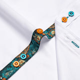 Casual White Shirt Men's Long Sleeve Button-down Collar Slim Fit Shirt Solid Cotton Men's Social Dress Shirt