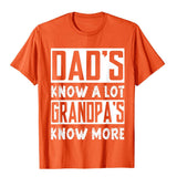 Men's Dads Knows A Lot Grandpa Knows Everything Fathers Day Gifts Top T-Shirts Geek Cotton Fitness Mart Lion Orange XS 