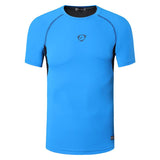 Men's Sport Tee Shirts Running Workout Training Gym Fitness Running Mart Lion LSL154 Blue US M 