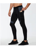 Men's Compression Pants Running High-Stretch Leggings Fitness Training Sport Tight Pants Quick Dry Pants With Pockets