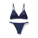 1set Women's Lingerie Bra Brief Sets Bralette Active Bras Seamless Wire Free Ice Silk Panties Underwear Mart Lion blue l S