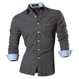 jeansian Autumn Features Shirts Men's Casual Jeans Shirt Long Sleeve Casual Mart Lion 8615-Black US M 