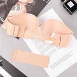  1pcs Strapless Bra Woman Seamless Bras One-Piece Push Up Underwear Lingerie Transparent Shoulder Strap Mart Lion - Mart Lion