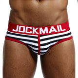 Men's Underwear Briefs Jockstrap Pouch Cuecas Cotton Stripe Panties Thongs Underpants Mart Lion   