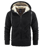 Men's Hoodies Winter Thick Warm Teddy Cashmere Fleece jacket Coat Sportswear Streetwear Hoody Sweatshirts Mart Lion Black L 
