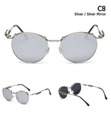 JackJad Vintage Round SteamPunk Style Polarized Sunglasses Classic Metal Spring Brand Design Oculos De Sol SK25125 Mart Lion C8 China 