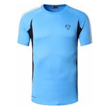jeansian Sport Tee Shirt T-shirt Running Gym Fitness Workout Football Short Sleeve Dry Fit LSL147 Orange Mart Lion LSL147-Blue US S 