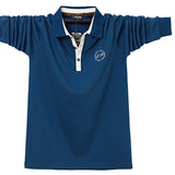 Men's Polo Shirt Leisure Embroidery Cotton Polo Shirt Men's Long Sleeve Large Batch Polo Shirt Luxury Tops Mart Lion Blue M 