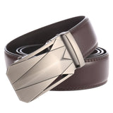 130 140 150 160 170 180 190 200cm Belts Metal Automatic Buckle Men's Belt Genuine Leather Belts 3.50cm Width Brown Mart Lion Dark Brown 100cm(waist80-85cm 