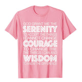 Serenity Prayer Alcoholics Anonymous 12 Step T-Shirt Cotton Men's Mart Lion   
