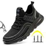 Black Non-Slip Wear-Resistant Men's Work Safety Shoes Light And Construction Site Protective Boots Mart Lion   