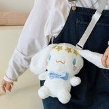 Kawaii Sanrioed My Melody Cinnamoroll Cartoon Plush Bag Anime Soft Stuffed Animals Plushie Backpack Girls Doll Toys Mart Lion NM-6  