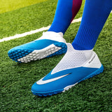 Breathable Mesh Men's Football Shoes TF/FG High-Level Socks After Wear-Resisting Football Sneakers Mart Lion   