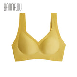 Sports Yoga Bras Seamless Active Bra Push Up Lingerie Wire Free Soft Sleep Wear Underwear For Woman Lady Mart Lion yellow M 