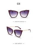 Brand Style Luxury Cat Sunglasses Women Oversized Female Vintage Round Big Frame Outdoor UV400 NX Mart Lion   